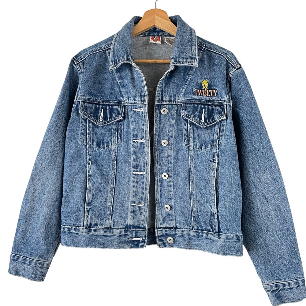 Disney Warner Bro Looney Tunes Embroidered Tweety jeans jacket